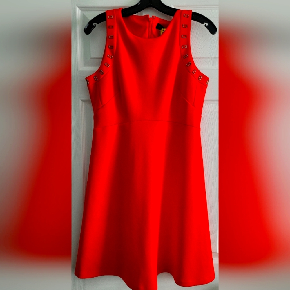 Orange, Ivanka Trump sleeveless dress, size 8, with concealed zipper